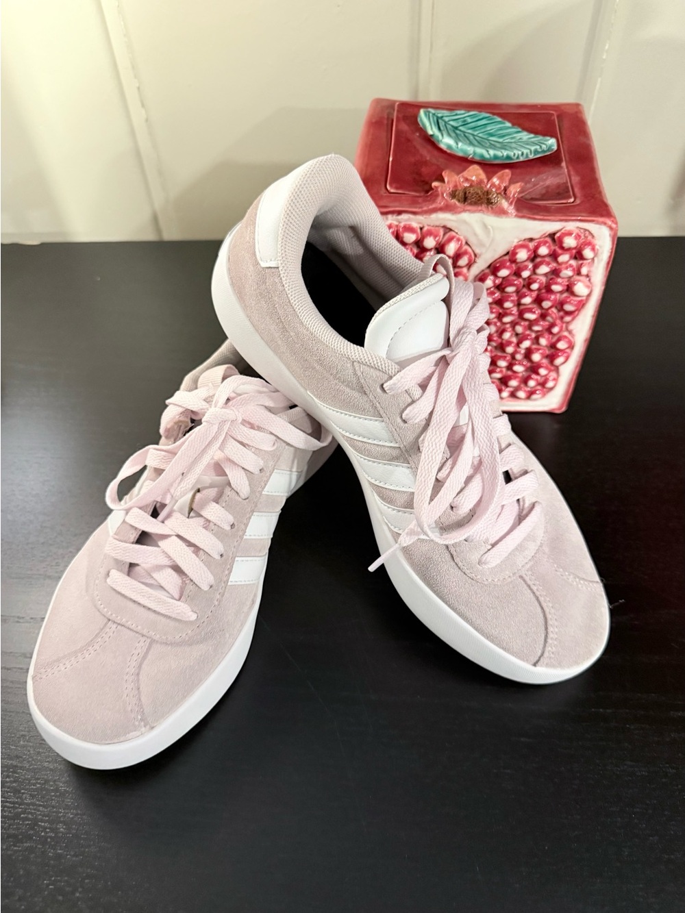 Adidas Women’s Soft Pink Suede Campus-Style Sneakers
